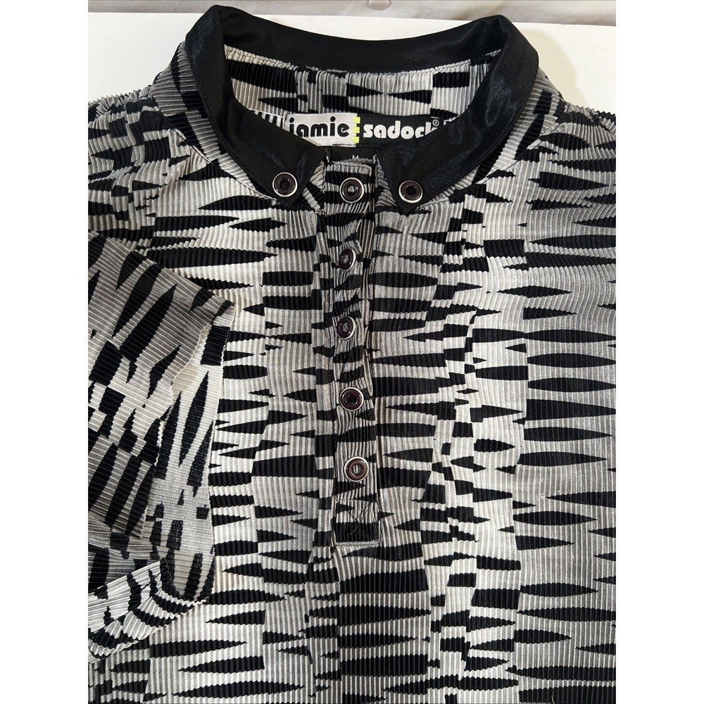 Jamie Sadock Performance 1/4 Button Short Sleeve High Neck Size M Golf